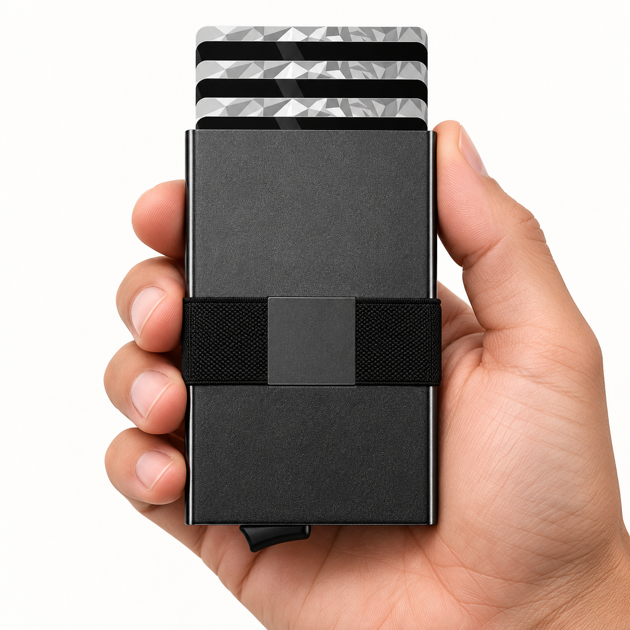 Slim Aluminum Card Wallet — Black
