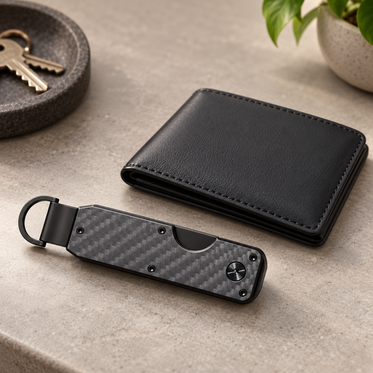 Compact Key Organizer — Carbon Fiber