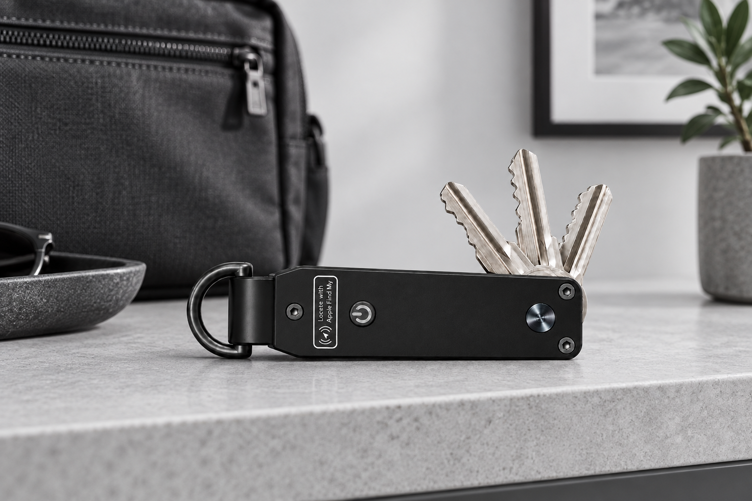 The key organizer component in a travel setting; black finish shown
