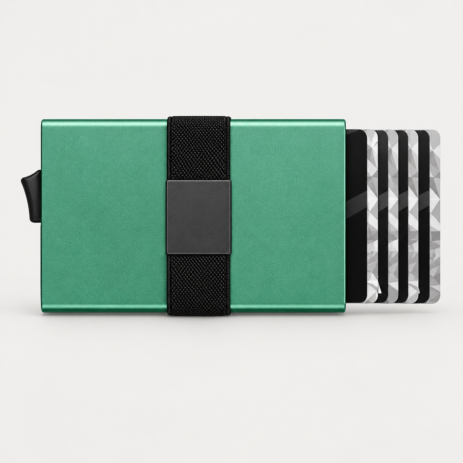 Slim Aluminum Card Wallet — Green