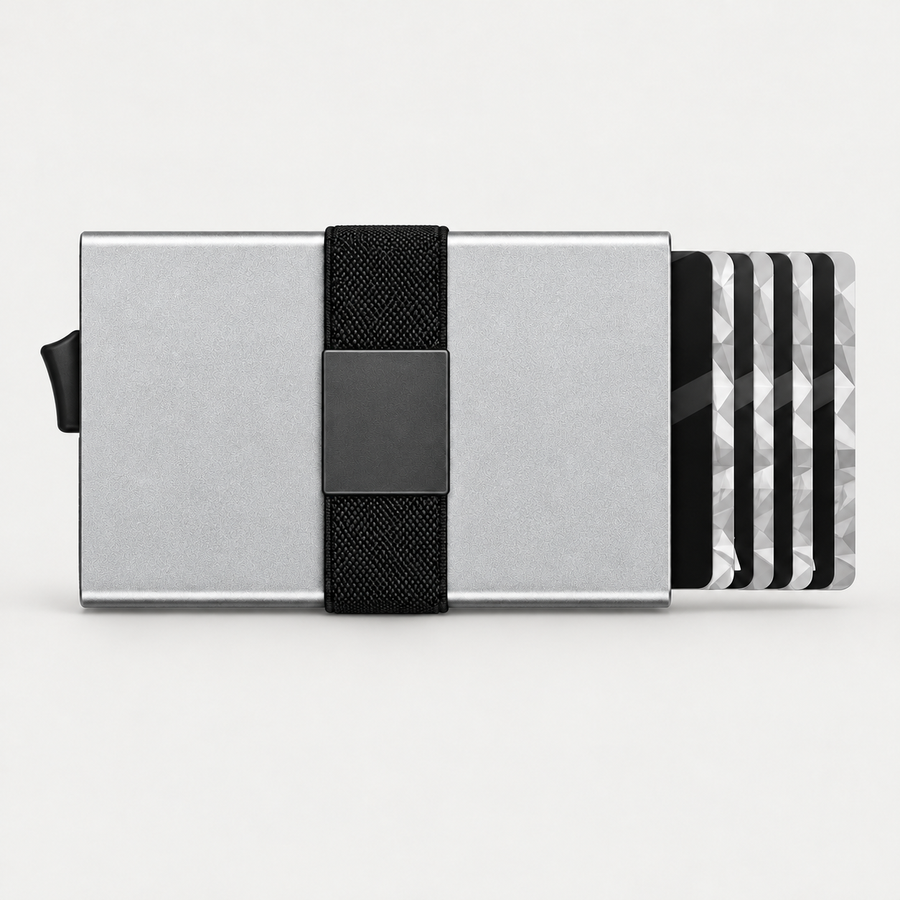 Slim Aluminum Card Wallet — Silver