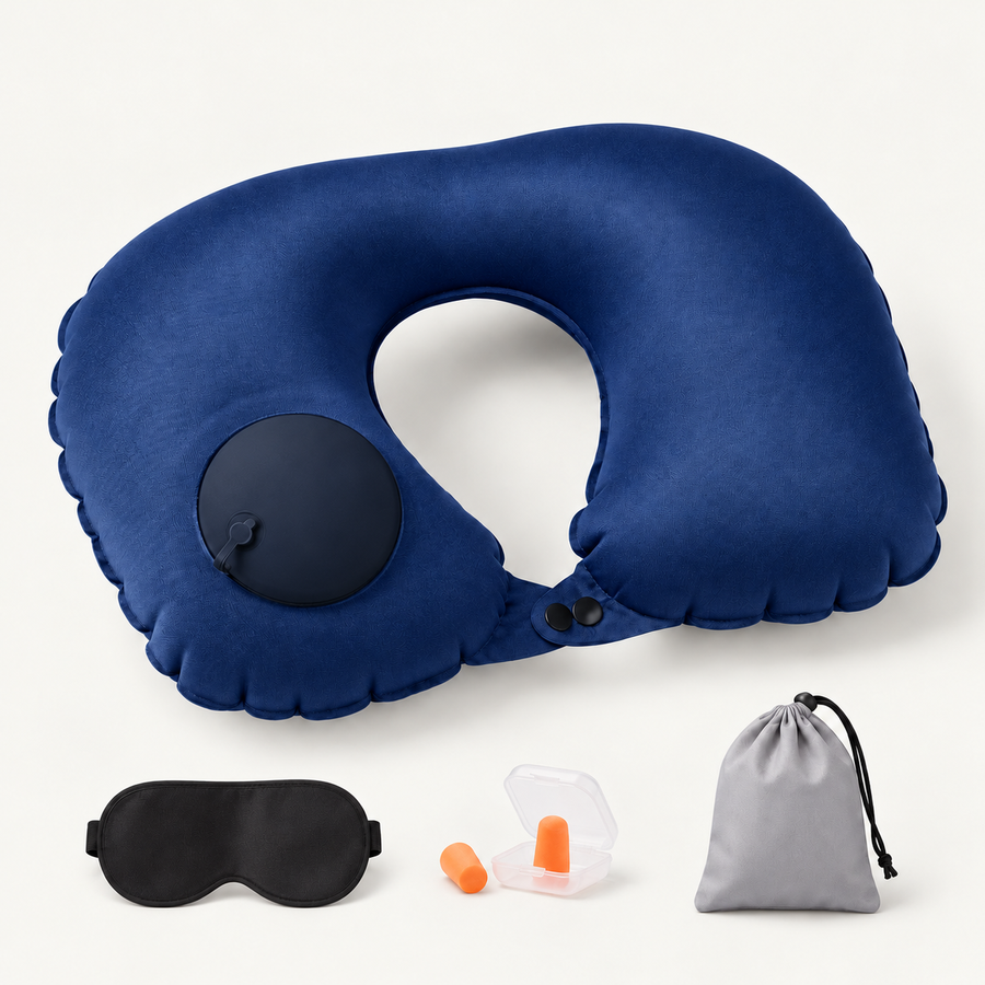 The Flight Comfort Kit — Peacock Blue
