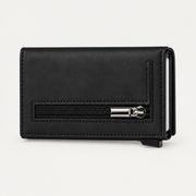 Slim Wallet with Coin Pocket — Black