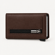 Slim Wallet with Coin Pocket — Brown