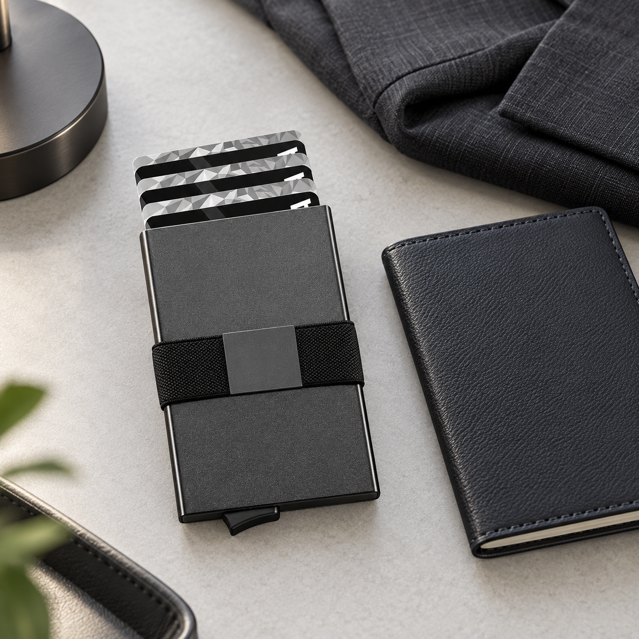 Slim Aluminum Card Wallet — Black